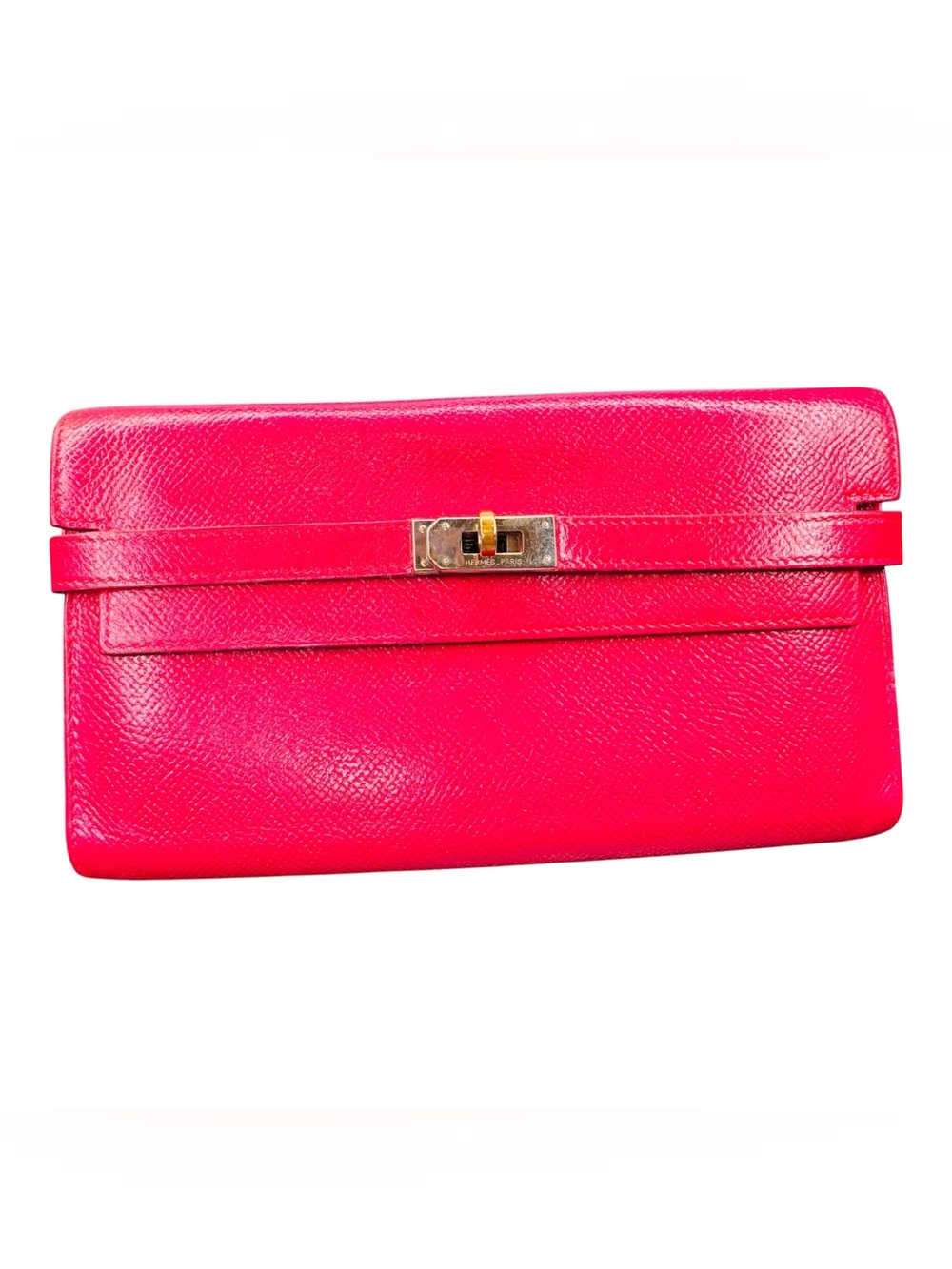Hermès Kelly Long Wallet Clutch Pink Leather Palladium Hardware | LIVE SHOWIN